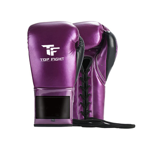 Gants de boxe en cuir de style professionnel personnalisés de 10 oz avec fermeture auto-agrippante pour entraînement sur sac de frappe, sparring et kickboxing - Product Image 1