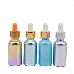 Flacons compte-gouttes <span class=keywords><strong>en</strong></span> <span class=keywords><strong>verre</strong></span> dégradé 30-60ml, pots rechargeables effet arc-<span class=keywords><strong>en</strong></span>-ciel pour sérums et huiles essentielles - Product Image 1