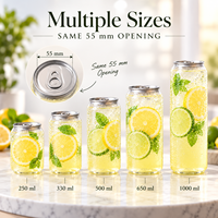 Boîtes de boissons en PET transparentes avec logo personnalisé, boîtes de soda en plastique transparentes vides avec couvercles faciles à ouvrir pour l'emballage des boissons gazeuses