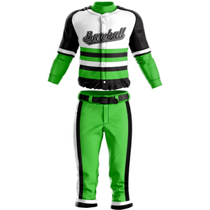 Ensemble de vêtements de baseball et de softball personnalisés avec logo, surdimensionné, respirant, antibactérien, séchage rapide, uniforme unisexe, taille plus, 100% polyester - Product Image 1