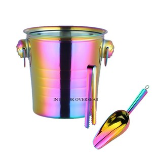 Top Quality Aluminum Casted High Grade Gold Plated Fancy Designer Ice Bucket With Stand <b>Wine</b> & Beer Bottles Cooler From India - Product Image 6