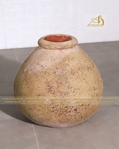 Atlantis AN055H50YER Pot en céramique au design jaune-blanc moderne pour la décoration de la maison, du jardin et de l'hôtel avec finition galvanisée Vietnam - Product Image 3