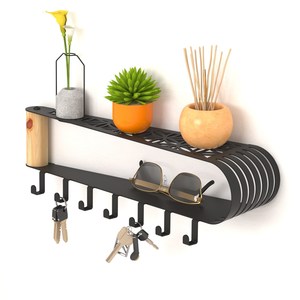 Pour Offre Spéciale Mail Entrée Organiser Mail Post Noir Métal Porte-clés Mur Design Moderne 5 Crochet Cintre Salle De Bains Salon - Product Image 3