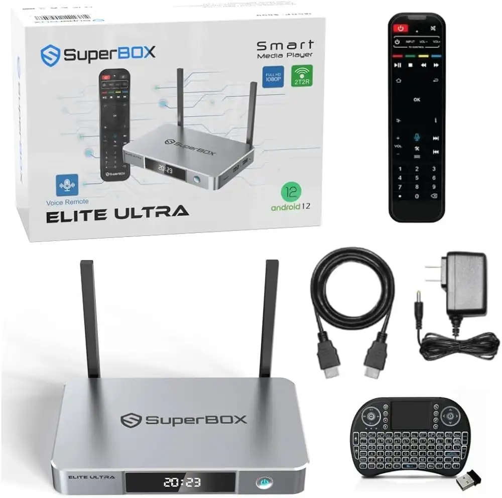 SuperBox Elite Ultra HD Android TV Box 2024,Voice Control Remote, Support Resolution 4K 6K with 4Gb RAM 128 GB Storage