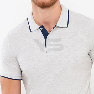 Nouveauté T-shirts de golf à manches courtes en coton élasthanne personnalisés pour hommes, grande taille, style décontracté, maillot respirant et uni - Product Image 2
