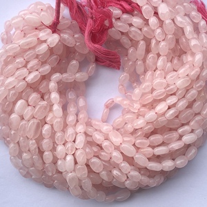 6mm 8mm 10mm naturel rose Rose Quartz pierre lisse forme ovale perles de pierres précieuses brin chaîne Semi précieux pour la fabrication de bijoux bricolage - Product Image 1