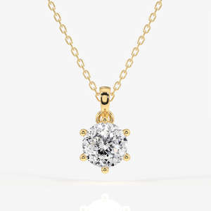 จี้ทอง 14K ประดับเพชรโมอิสซาไนต์ทรงโปรตุเกส ดีไซน์หกขา - Product Image 1