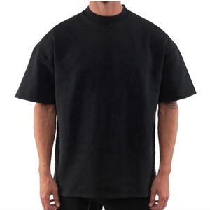 Boxy เสื้อยืดฮิปฮอป250 GSM ทรงหลวมโอเวอร์ไซส์ผู้ชายผ้าฝ้ายเสื้อผ้าแนวสตรีทแวร์แขนสั้นฮิปฮอป