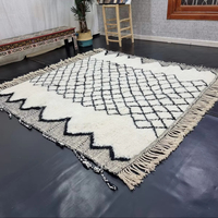 Magnifique superbe tapis marocain 9x12 tapis en laine vintage noir et blanc pièce unique disponible authentique tapis tissé à la main