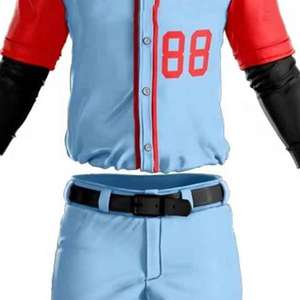 Nouvelle conception respirante, uniforme de baseball 100% polyester, vente en gros, haute qualité, impression par transfert thermique, anti-UV à prix avantageux - Product Image 3