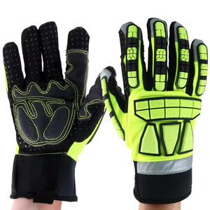 ถุงมือนิรภัยแบบยืดหยุ่นระบายอากาศได้สำหรับใช้ในอุตสาหกรรมถุงมือป้องกันการกระแทกจากหนังและ TPE ขนาด8ออนซ์ - Product Image 3