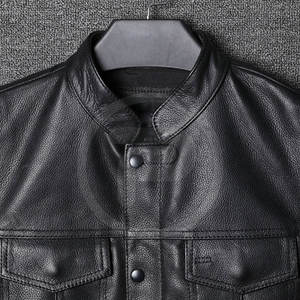 Ropa de invierno Chaleco de cuero sin mangas Chaleco de cuero de los hombres de la mejor calidad Chaleco de cuero genuino para la venta - Product Image 4