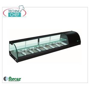 Équipement de réfrigération pour cuisine commerciale Forcar G-TS1800, vitrine réfrigérée à sushi à 2 étagères, capacité pour 7 GN 1/3 h 40 - Product Image 2