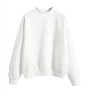 Custom Logo 100% Heavyweight 420 Grams Sweatshirt High Quality Mock Neck Crewneck 100% Cotton Sweatshirts - Product Image 4