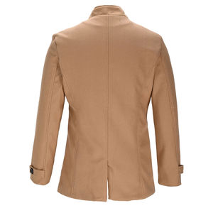 Manteau en laine personnalisé, couleur unie, style streetwear, col montant, manches longues, double boutonnage, doublure en polaire, coupe classique, écologique - Product Image 2