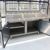 Table de préparation réfrigérée pour pizzas et sandwichs, comptoir commercial, réfrigérateur à salades, équipement de réfrigération pour salades - Vente directe usine