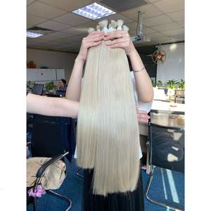 Cheveux Ivirgo 10-28 pouces, blond platine, lisses et soyeux, cheveux vierges vietnamiens 100% Remy, trame unique - Product Image 1