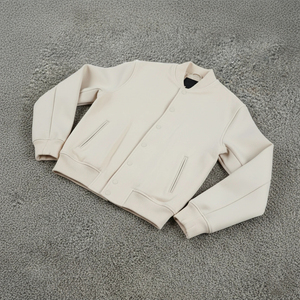 Vente en gros de veste de baseball surdimensionnée à épaules tombantes pour hommes veste d'hiver DTF personnalisée avec logo imprimé de couleur unie pour hommes - Product Image 4