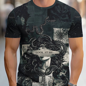 เสื้อยืดแขนสั้นฮิปฮอปเสื้อยืดผ้าฝ้ายโพลีเอสเตอร์ออกแบบได้ตามต้องการ - Product Image 1