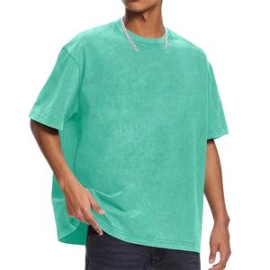 Camiseta personalizada de gran tamaño para hombre a la moda, camiseta lavada Vintage de verano con hombros caídos y lavado ácido pesado personalizado para hombre - Product Image 4