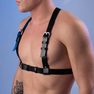 สายรัดหนังแท้สำหรับผู้ชาย MHS-0022รัดหน้าอกกางเกงทำมือ - Product Image 1