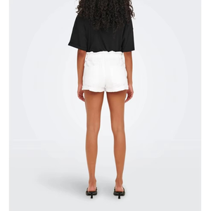 Shorts de Mezclilla para Mujer, Lavado Medio, Dobladillo Enrollado, Diseño Único, Vintage, Cintura Alta, Elegantes, 2025 - Product Image 5