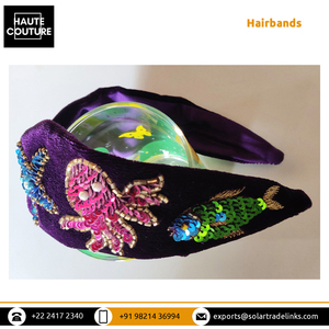 Personnalisation disponible pour les bandeaux brodés à la main pour filles, motifs pieuvre, poisson et étoile de mer, pour fêtes et activités de plein air, en promotion - Product Image 4
