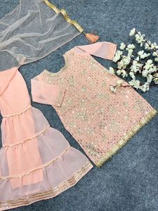 Desainer baru urutan berat 5mm bordir bekerja setelan Sharara perempuan untuk pakaian Festival tersedia dengan harga grosir - Product Image 3