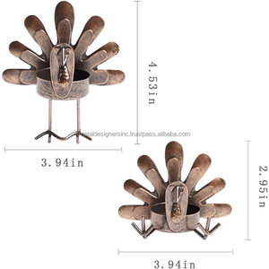 ชุดเชิงเทียน6ชิ้นโลหะสำเร็จสีบรอนซ์ชุดไก่งวงนั่งในวันขอบคุณพระเจ้าสำหรับตกแต่งโต๊ะในครัว - Product Image 3