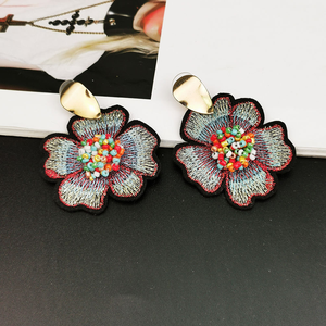 Premium Quality Best Selling Stylish Beaded and Hand Embroidered Earrings With Metal Fittings at the <b>Back</b> - Product Image 3