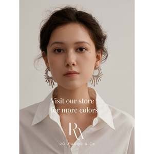 14K Gold Plated Celestial Statement Earring Rainbow Sunburst Chunky Stud Dainty Abstract Geometric Fashion <b>Ring</b> Gold Earring - Product Image 2