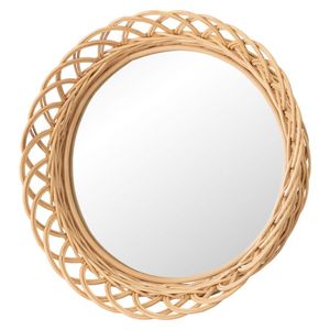 Espejo de pared de ratán hecho a mano con artesanía natural adecuado para regalar bodas, inauguración de casas y ocasiones festivas - Product Image 3