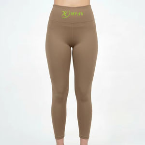 Leggings Deportivos de Cintura Alta Color Taupe Desierto para Mujer, Pantalones de Yoga de Compresión Personalizados OEM, Ropa Deportiva - Product Image 1