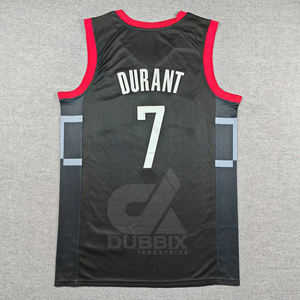 Venta al por Mayor de Ropa para Hombre Nueva Colección 2025 # Camiseta de Baloncesto de Kevin Durant de los Houston, Número 7, Roja, Bordada, Estilo Swingman - Product Image 3