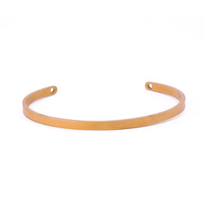 Diseño martillado Simple abierto Ajustable chapado en oro Material de latón Lingote irregular Brazalete geométrico El Joyero BA-374 Unisex 3 - Product Image 4