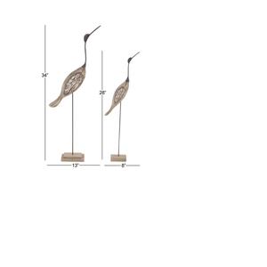 Par de estatuillas de pájaros artificiales, artesanías decorativas de Metal, modelos de exhibición de jardín de pájaros personalizados, suministro de decoración de eventos de La India - Product Image 1