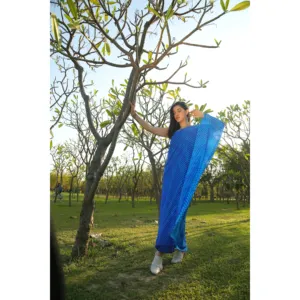 Vestido Kaftan Leheriya Azul Primavera para Mujer, Elegante, Formal, ODM, Estilo Casual Sostenible, Talla Única XS, Largo hasta el Suelo - Product Image 2