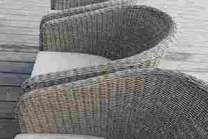 Chaise de salle à manger en rotin de luxe pour l'extérieur, pour le jardin et les sièges de resort - Product Image 4