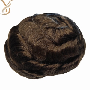 Tupé Masculino HD Personalizado, 100% Cabello Humano, Diseño de Piel Fina con Encaje Francés, con Estilos de Ondas Naturales y Lisos - Product Image 3