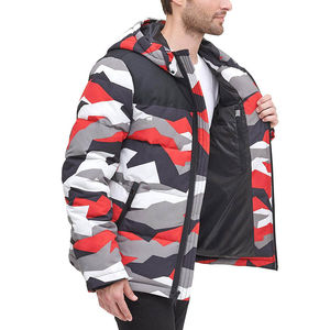 Hombres Sublimación Puffer Chaquetas Invierno Poliéster Ropa Casual Con Capucha Impresión Personalizada Hombres Abajo Puffer Chaquetas para Hombres - Product Image 6