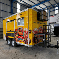 Remorque alimentaire multifonctionnelle pour hamburgers, tacos, burritos et pizzas, camion de cuisine mobile personnalisé avec cuisine intégrée