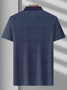 Camiseta Polo de golf elegante con estampado gráfico a cuadros de 220 GSM para hombre, camisa informal de manga corta con solapa para verano y primavera, ropa para exteriores - Product Image 2