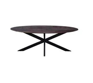Tavolo da pranzo ovale minimalista con gambe in metallo robusta sala da pranzo Funiture miglior prezzo e prodotti mobili in legno massello a prezzi accessibili