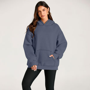 Sudadera con Capucha de Bloques de Color Personalizada OEM, Ropa Deportiva de Alta Calidad, Sudadera de Forro Polar para Gimnasio, 100% Algodón, Sudadera Extra Grande para Mujer - Product Image 5