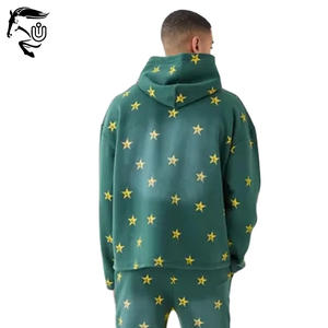 ชุดสเวตเตอร์แนวสตรีทของผู้ชายสำหรับฤดูหนาวเสื้อสวมหัวซักด้วยกรดซีดจางไซส์ใหญ่พิเศษ - Product Image 4