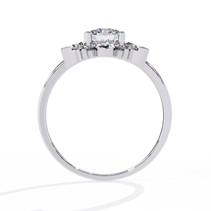 แหวนเพชรทรงบริลเลียนต์ 1.20 กะรัต ผลิตในห้องปฏิบัติการ ดีไซน์หรูหรา ประดับเพชรแบบคลัสเตอร์ รับรองโดย IGI ตัวเรือนทอง 14K / 18K แหวนดีไซน์ทันสมัย Sheeraj Solitaire - Product Image 5