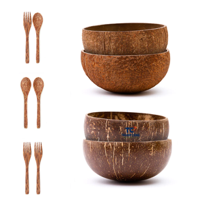 Bols de noix de coco MOP personnalisés en gros du Vietnam bols de noix de coco naturels jetables en rotin - Product Image 3