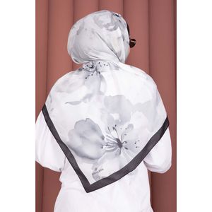 Black Floral Motif Scarf Series Elegant Headpiece & Neckerchief - Product Image 3