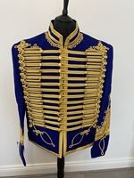 Tunique de style uniforme britannique de hussard napoléonien bleu foncé Pelisse Jimmy Hendrix Jacket