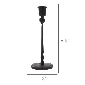 Bougeoir conique en métal noir de nouvelle qualité avec base ronde pour la décoration de table de fête de mariage à la maison - Product Image 6
